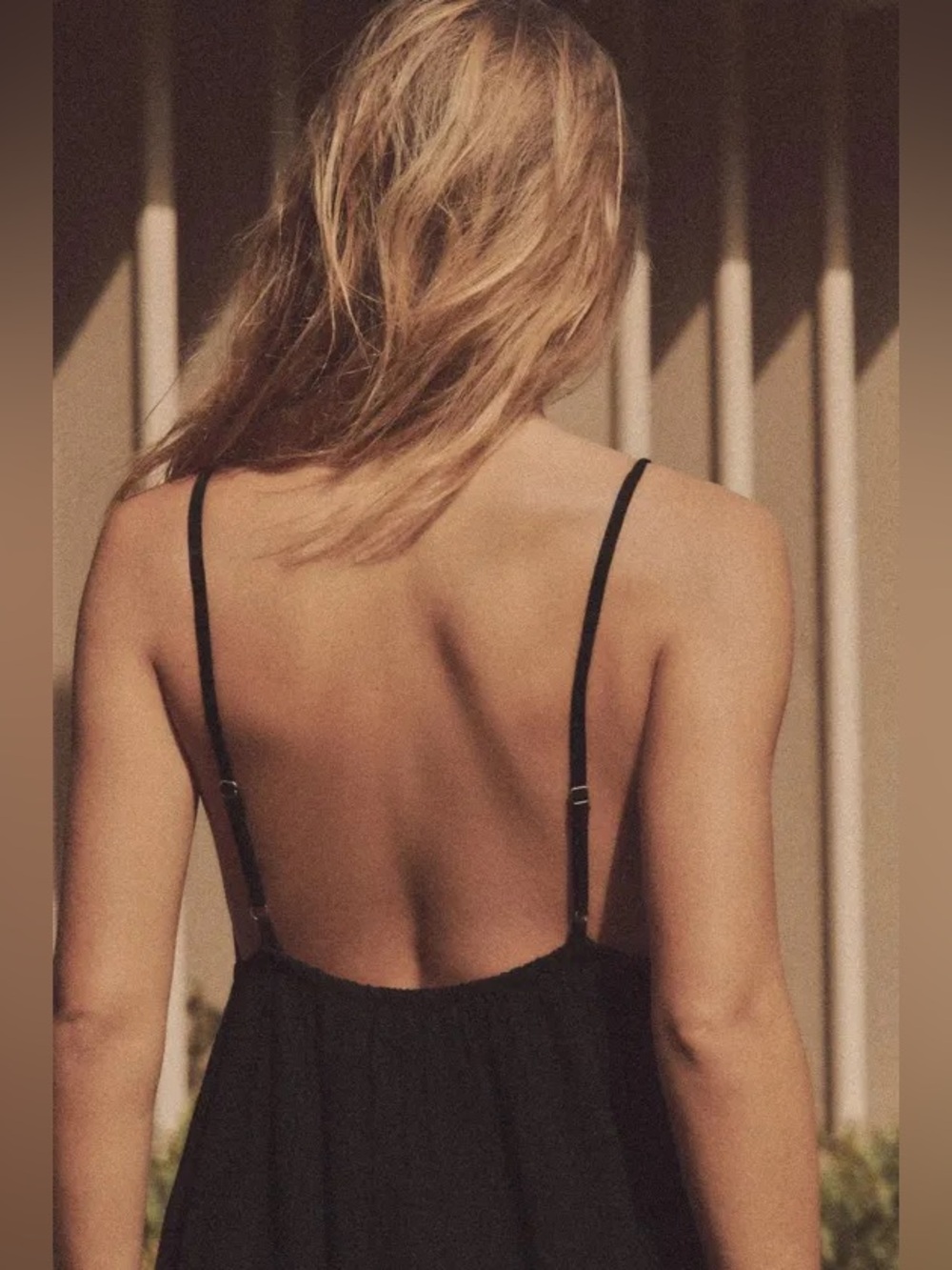 ZARA Gauzy Cotton Maxi Dress w Spaghetti Straps. Black. XS NWT - Picture 4 of 14